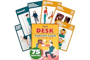 75 Desk Workout Cards – Move More at Work with 50 Easy Bodyweight Exercises & 25 Stretches – Compact 3.5" x 2.5” Chair Exerci