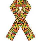 Hicarer African Kente Print Stole Sash African Kente Cloth Scarf Graduation Black History Month Kwanzaa Gifts for Adults