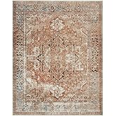SAFAVIEH Vintage Oushak Collection Area Rug - 6'7" Square, Beige & Ivory, Oriental Distressed Design, Non-Shedding & Easy Car