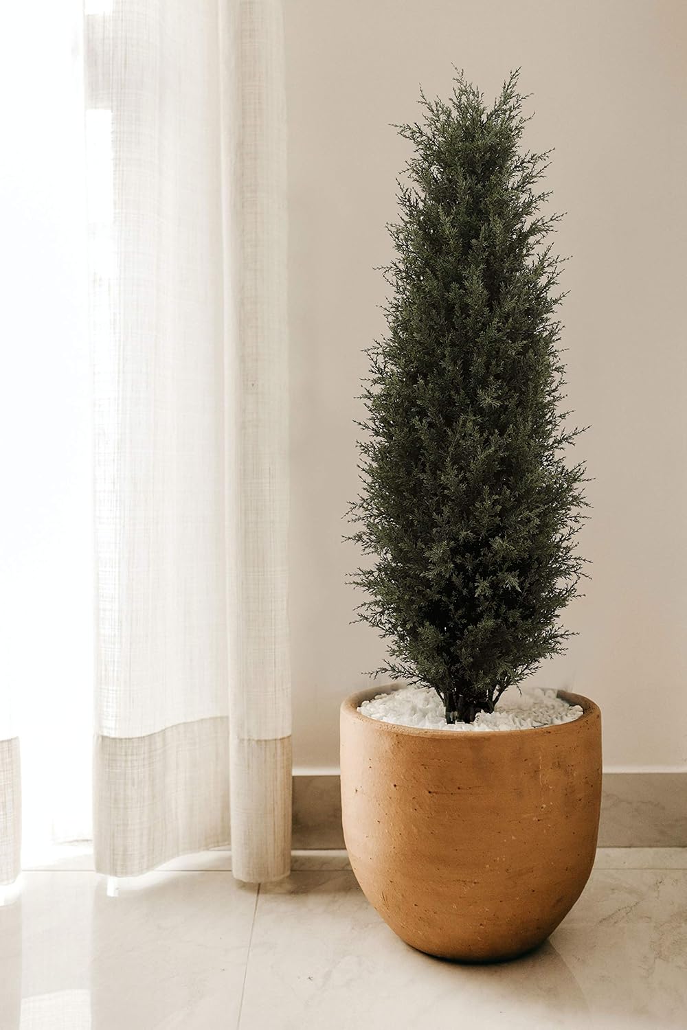 Artificial Cedar Tree, Boxwood Topiary Tree with Plastic Pot, Cypress Topiary Trees Artificial, Faux Palm Tree for Outdoor and Indoor Decoration, Ficus Tree, 36inch -
