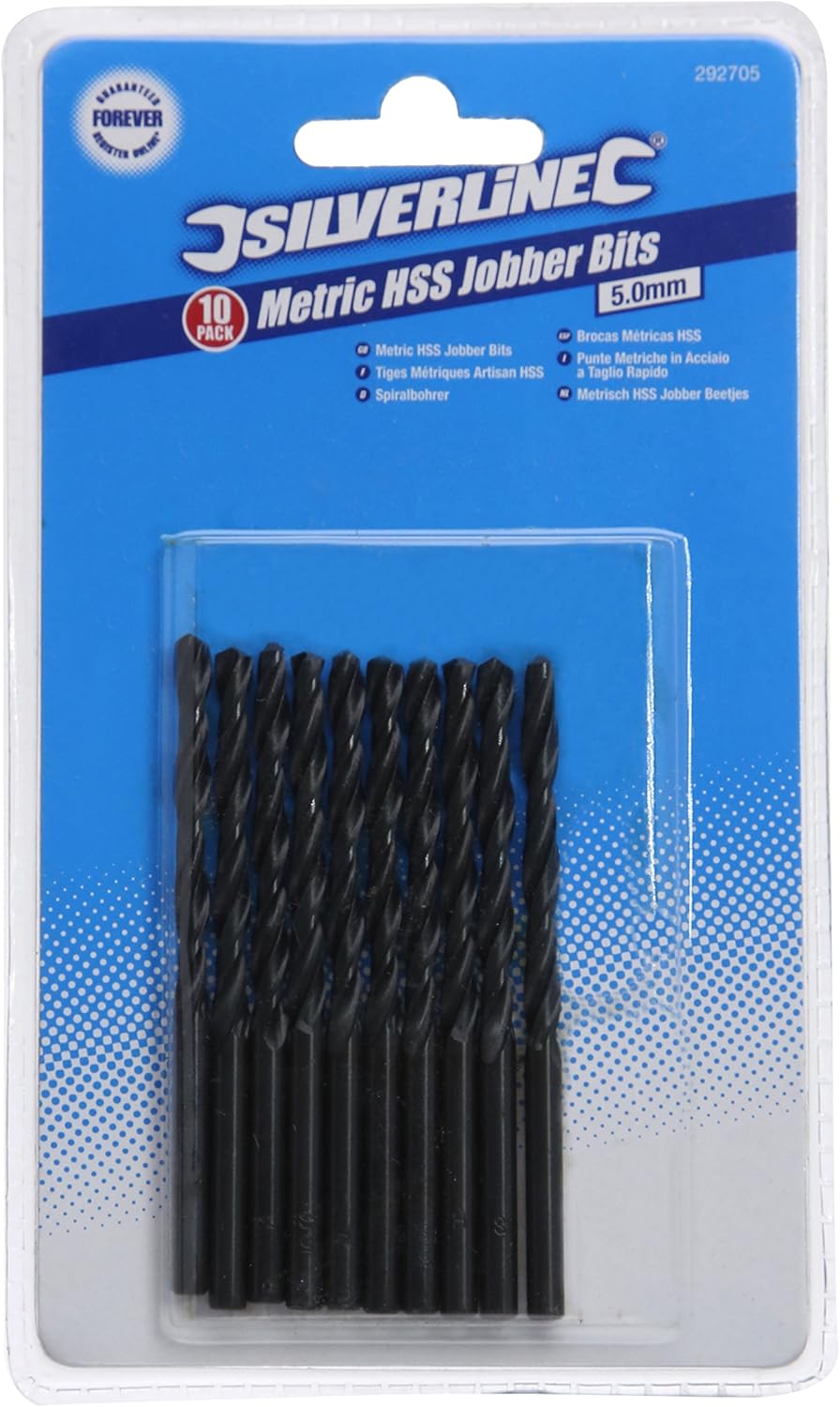 Silverline 292705 Metric HSS-R Jobber Bits 10pk 5.0 mm, Others