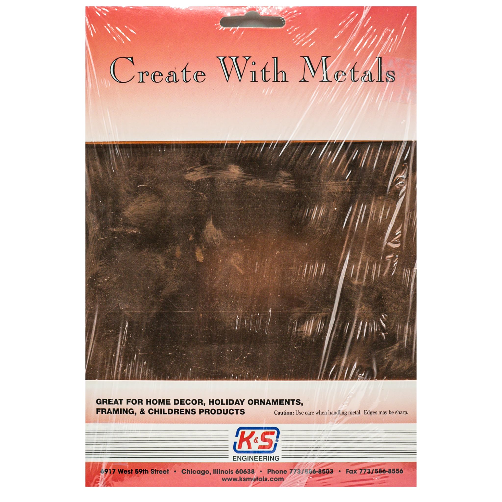 K&S Precision Metals 6535 Copper Sheet, 0.016" Thickness x 9" Width x 12" Length, 26 gauge, 1 pcs per car, Made in USA