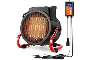 Greenhouse Heater with Digital Thermostat, 1500W Grow Tent Heater, 3 Modes for Fast Heating，IPX4 Waterproof & Overheat Protec