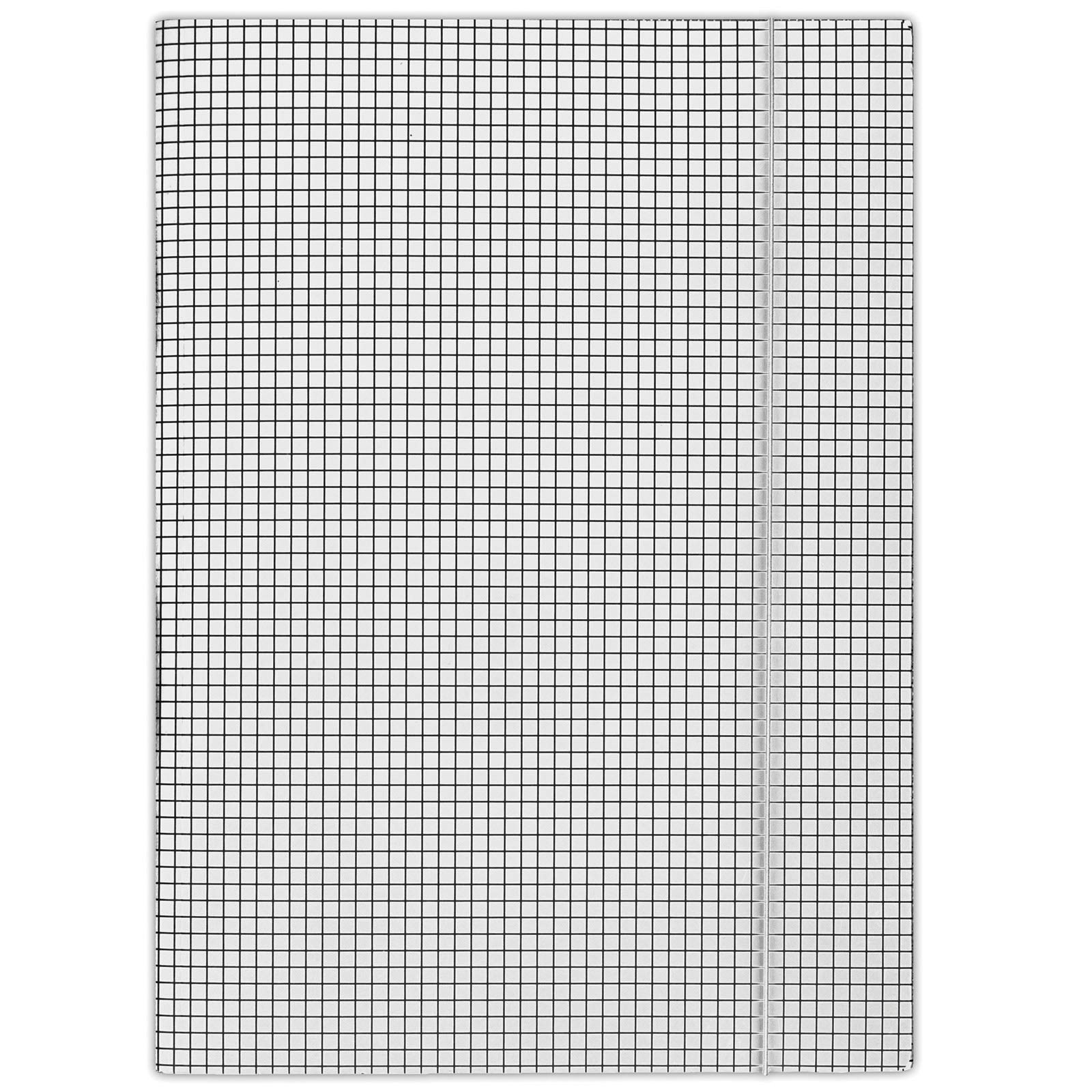 DONAU FEP09 Premium A4 Folder with 3 Pockets Made of Strong Cardboard/Cardboard | Chequered Print; Single Sided, High-Gloss Print Varnishing| Pack of 25, Colour: White | Ideal for Office