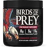 Birds of Prey goBHB Pre-Workout Powder, Strawberry Lemonade, 20 Servings | Caffeine-Free, Stimulant-Free Formula, Endurance &amp; Mental Clarity Support, 1.14 lb Container, Mixes with Cold Water Daily