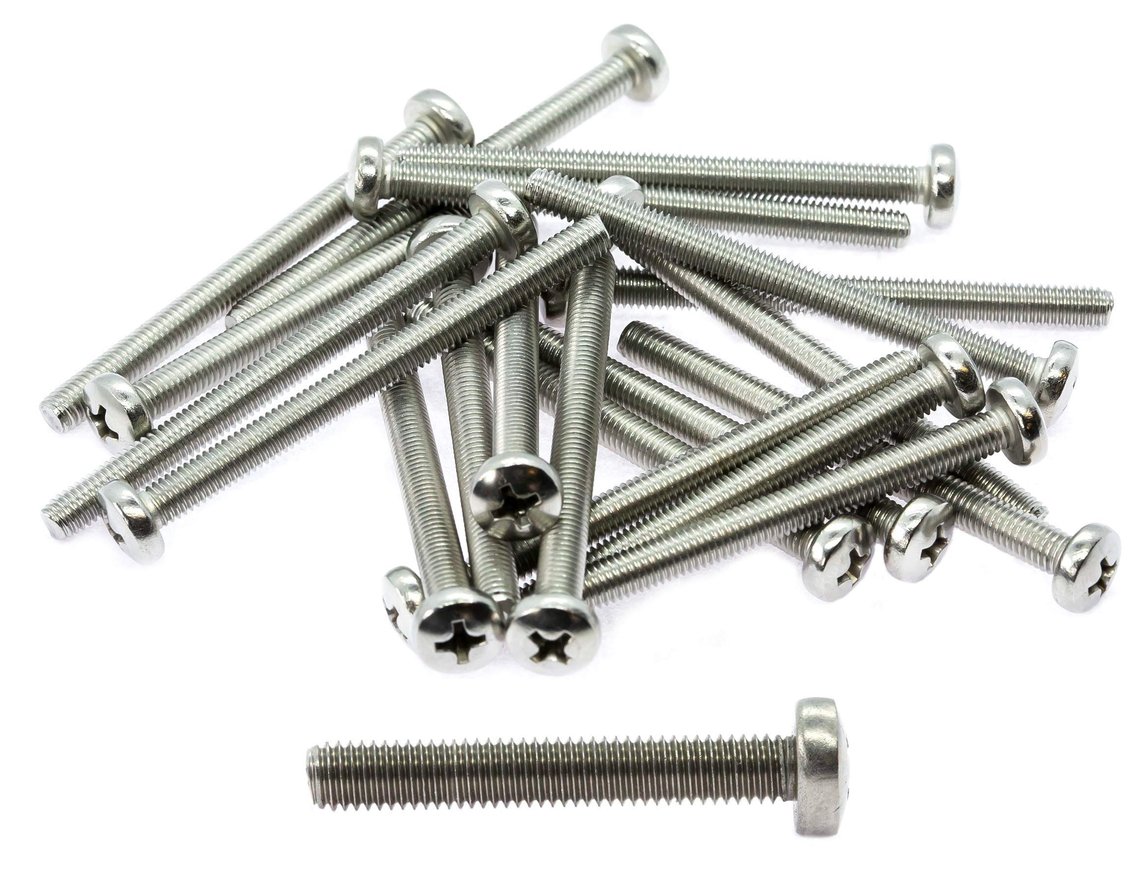 M5 (5mm x 35mm) Phillips Pan Head Machine Screws - Stainless Steel A2 (Pack of 20) DIN 7985 F11BC