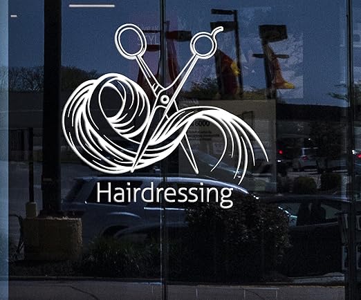 Amazon Com Window Wall Vinyl Decal Beauty Hair Salon Tools Decor