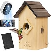 Smart Bird House with AI Identify Camera, 1080P Birdhouse for Outside with Night Vision, Birdhouse with Camera APP Control, Solar Powered Bird House, 2.4G WiFi App to Observe Bird Activities