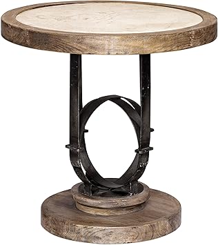 light wood round end table