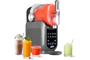 BLIZZEE Slushie Machine for Home 64 oz | Frozen Drink Machine with 6 Preset Programs | No Ice Needed | LED Display | Perfect for Milkshakes, Margaritas, Smoothies, Frappes and More [Dark Grey]