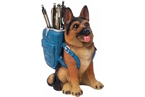 Photour Cute Dog Pen Holder for Desk, Pencil Holder, Creative Desktop Pen Organizer Pencil Cups, Unique Desk Accessories Decor for Home Office School, German Shepherd Gifts for Dog Lovers