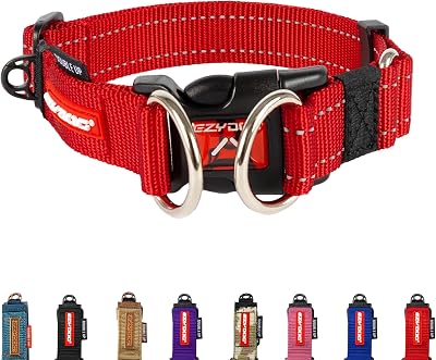 EzyDog Double Up Dog Collar Reflective ID Tag D-Ring Small to Large