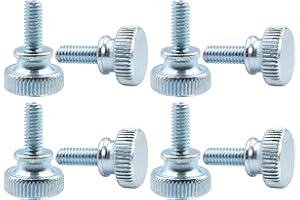LBY 30pcs Knurled Thumb Screws, M4 x 10mm Flat Knurled Head Fully Threaded, Carbon Steel Galvanized (Double Layer Step)