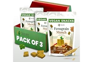 TAD BIT FOR HEALTH Tad Bit's Fenugrain Munch | Premium Indian Handmade Salty Vegan Snacks Crackers | Plant Based Vegan Healthy Snacks for Adults and Kids | Dairy Free, Sugar Free Snacks | Low Calorie Whole Wheat Digestive Biscuits (3 Pack, 600, Gram)