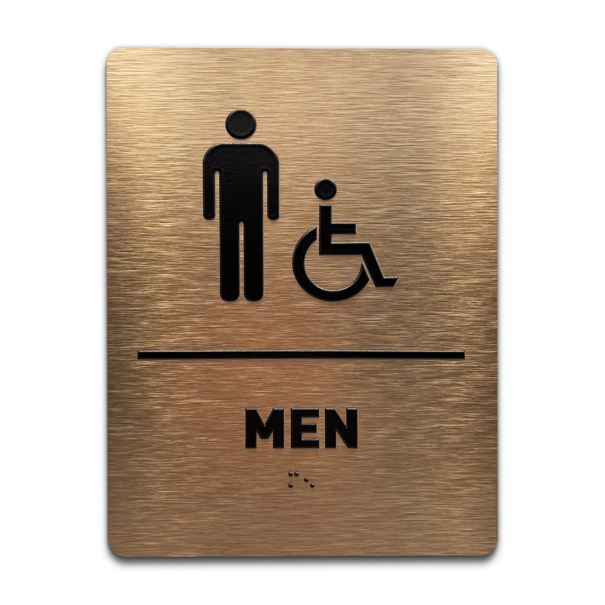 ADA Compliant Men's Bathroom Sign - 6x9 Inches, Black, Self-Adhesive - View #12