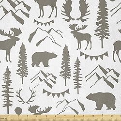 Ambesonne Northwoods Fabric by The Yard, Forest