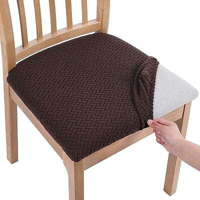 Buy Smiry Seat Covers For Dining Room Chairs Stretch Jacquard Dining Chair Seat Covers With Buckle Set Of 2 Coffee Online In Turkey B08pvbywgm