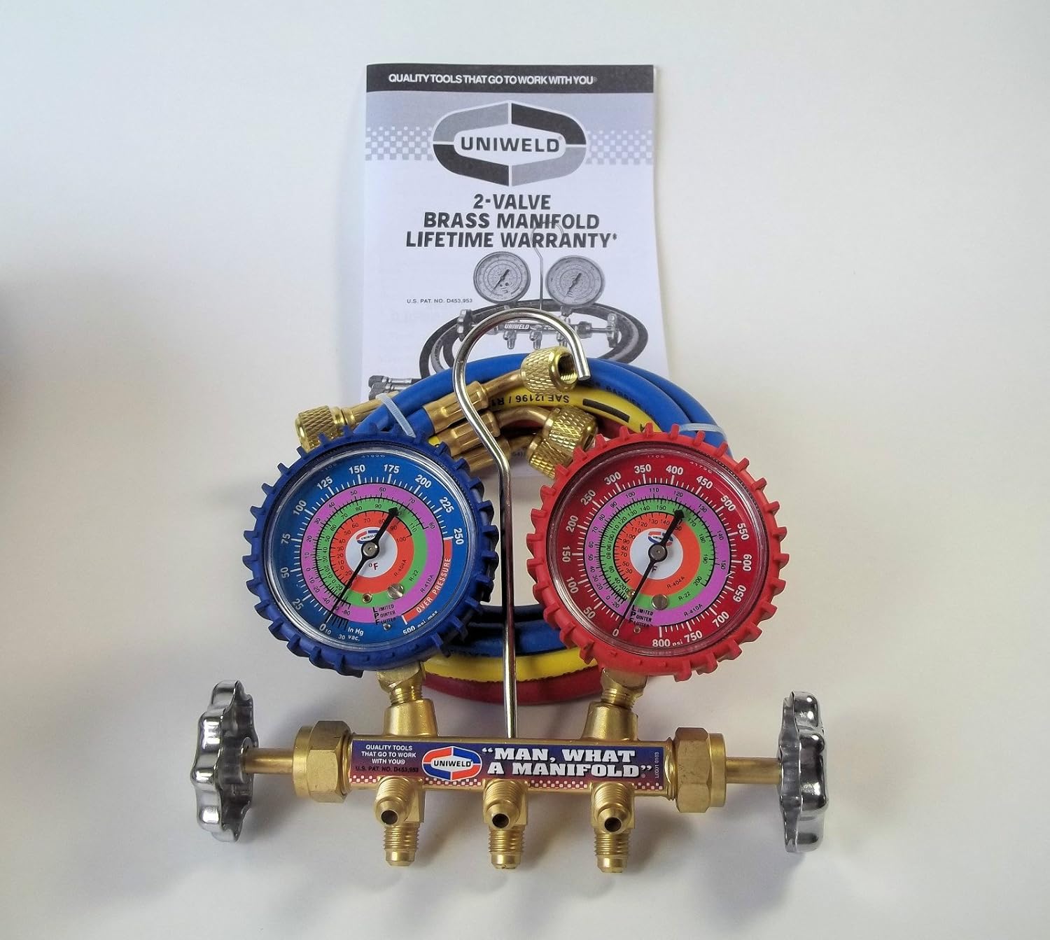 UNIWELD A/C Testing Manifold Gauges R410, R22 & R404 Uniweld Brass