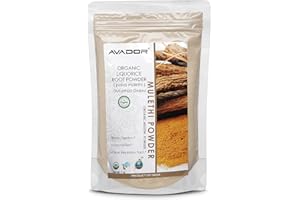 AVADOR USDA Certified Organic All Natural Mulethi Powder 200 Grams | Licorice Powder | Glycyrrhiza Glabra | Non GMO | Gluten Free