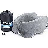 Travelrest® - Ultimate Memory Foam Travel Pillow/Neck Pillow - Therapeutic, Ergonomic & Patented - Washable Cover - Most Comfortable Neck Pillow - Compresses to 1/4 of its Size (2 Year Warranty)
