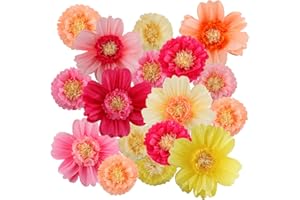 Crowye 12 Pcs Large Colorful Tissue Paper Flowers 20" Handcrafted Giant Fiesta Paper Flowers for Mexican Party Wedding Birthday Backdrop Baby Shower Nursery Craft Outdoor Wall Decor (Fresh Color)