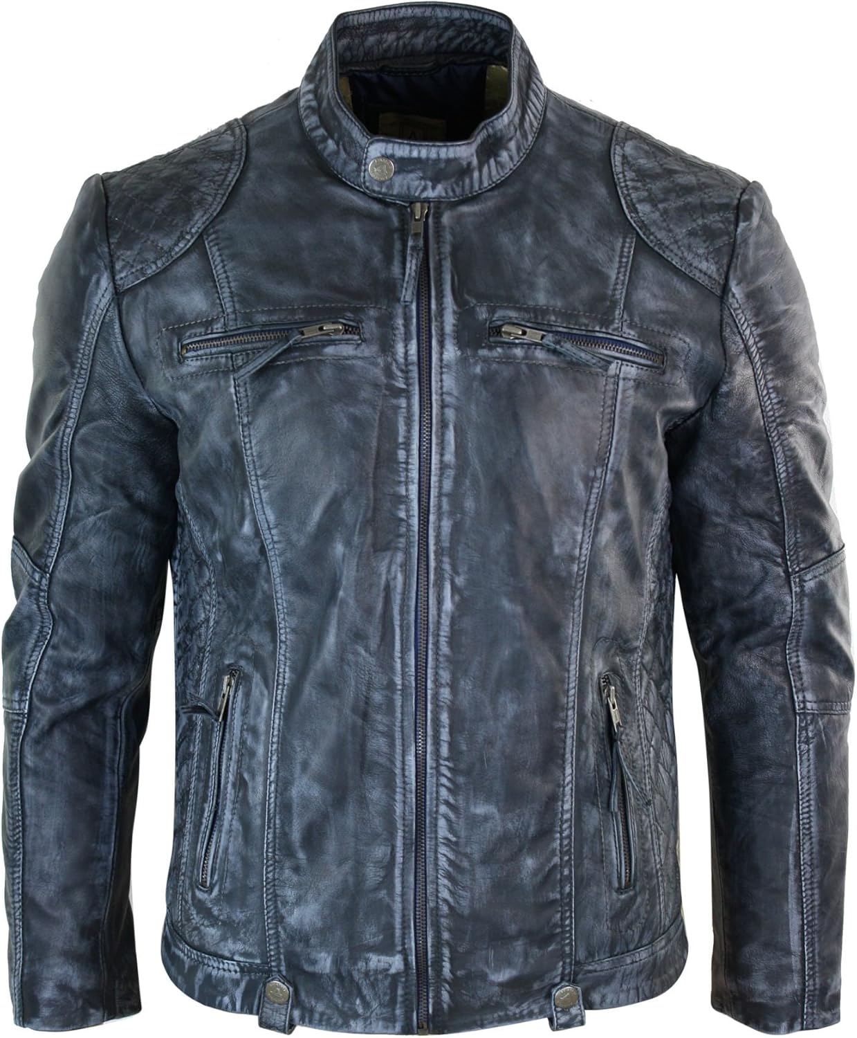 distressed leather jacket