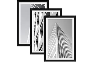 ELSKER&HOME 13x19 Picture Frame Black 3 Pack, Display Poster 11x17 with Mat or 13x19 without Mat, Horizontal and Vertical Wal