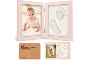 Personalized Baby Hand and Footprint Kit - Keepsake Newborn Feet and Handprint Kit, Nursery Picture Frame, New Mom Gifts for 