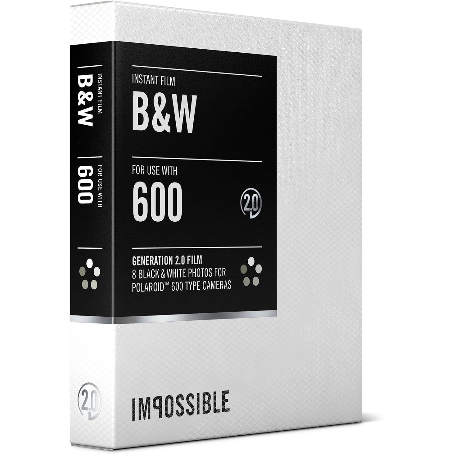 Amazon.com : The Impossible Project Black and White 2.0 Film for Polaroid  600 Type Camera : Camera & Photo