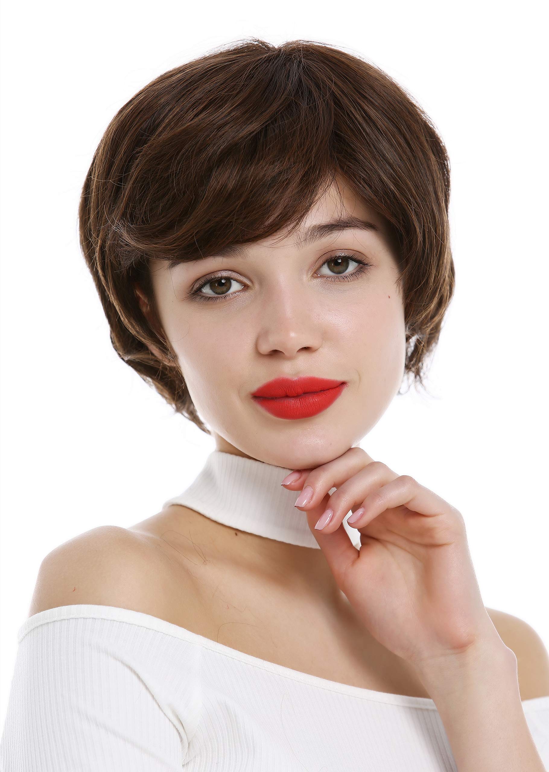 WIG ME UP - YZF-4015-4/30 Lady Wig short frayed and naughty Pixie cut chestnut coloured brown auburn mix