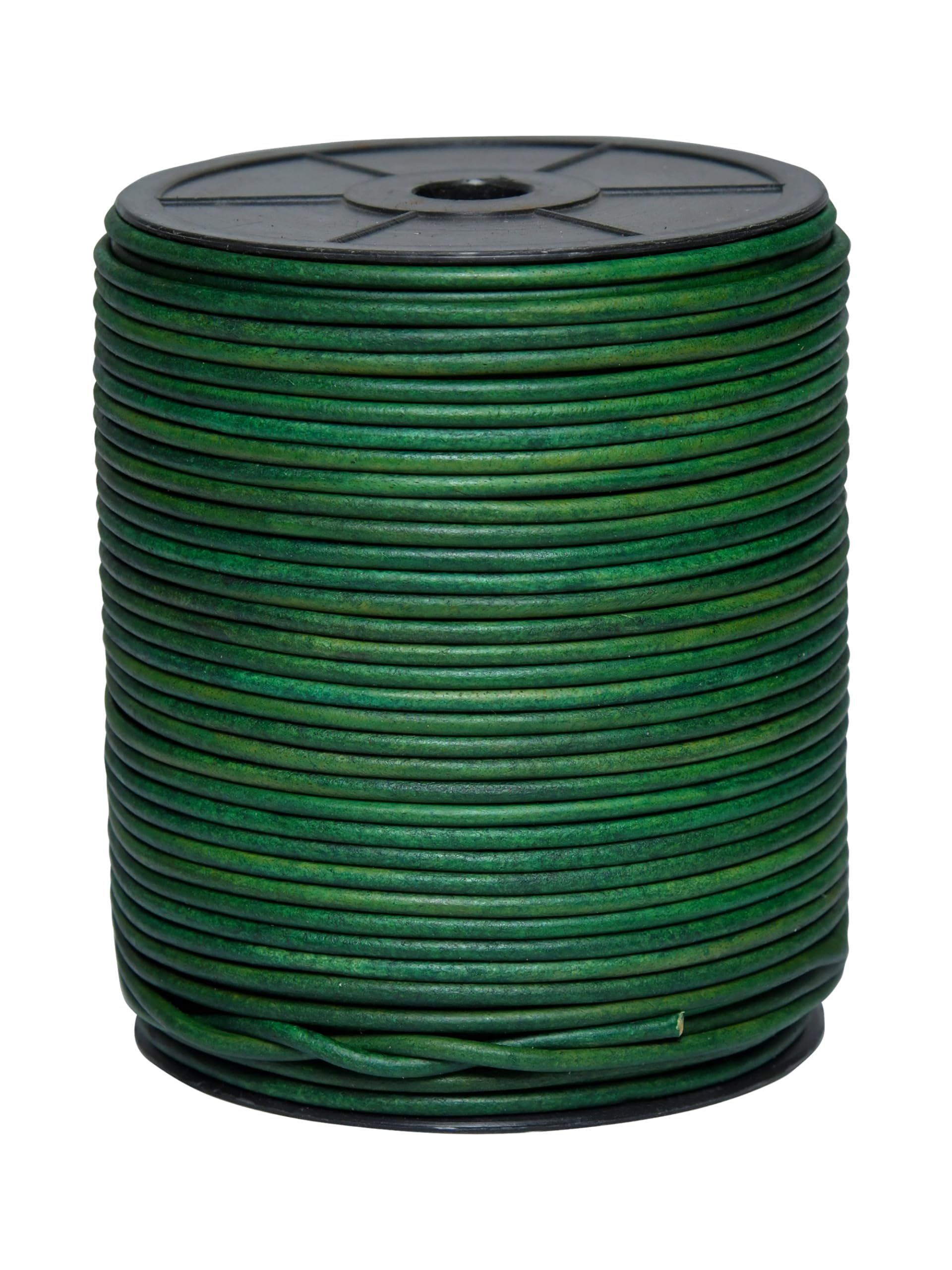 Cords Essentials Round Genuine Leather String Cord, Rope for Jewelry Making, Necklaces, Bracelets, Kumihimo Braiding, Wraps, Crafts and Hobby Projects (Distressed Sea Green, 3.0 MM) — image 1