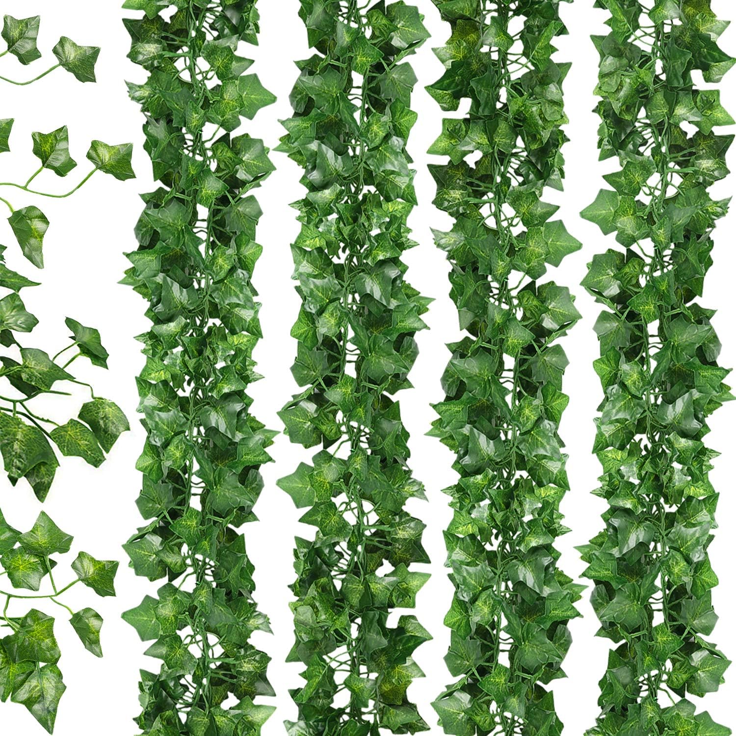 Amazon｜JPSOR 24pcs (48m) Artificial Greenery Fake Ivy Leaves Garland
