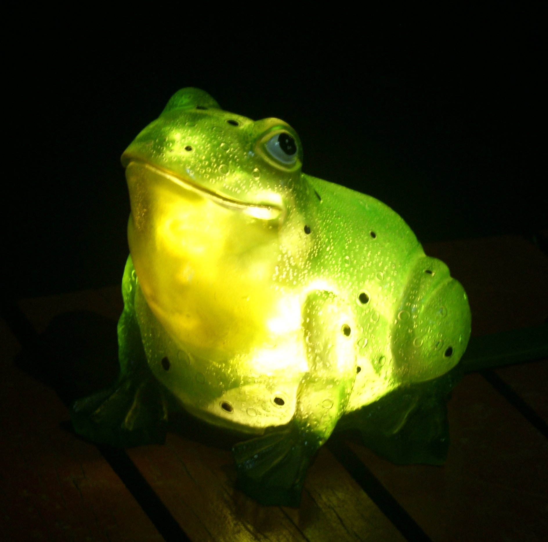 TIAAN 157807 Solar Powered Outdoor LED Light Garden Decor, Frog with