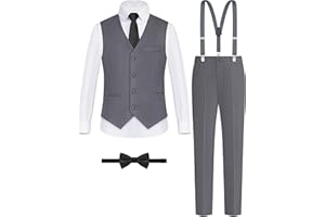 ELPA ELPA BORN FOR ALL WONDERFUL THINGS ELPA ELPA Boys' Formal Suit Set, with Suspenders, Adjustable Waist, from Toddlers to Teen