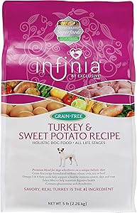 Infinia | Turkey and Sweet Potato Grain-Free Adult Dog Food | Nutritionally Complete - 5 Pound (5 lb) Bag