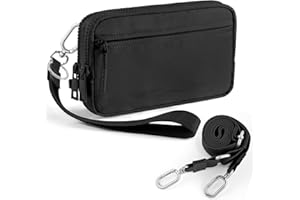 NEWROGENG Checkered WristleWallets for Women, RFID Wallet Crossbody with 4 Zippers, Credit Card Holder Cell Phone Organizer