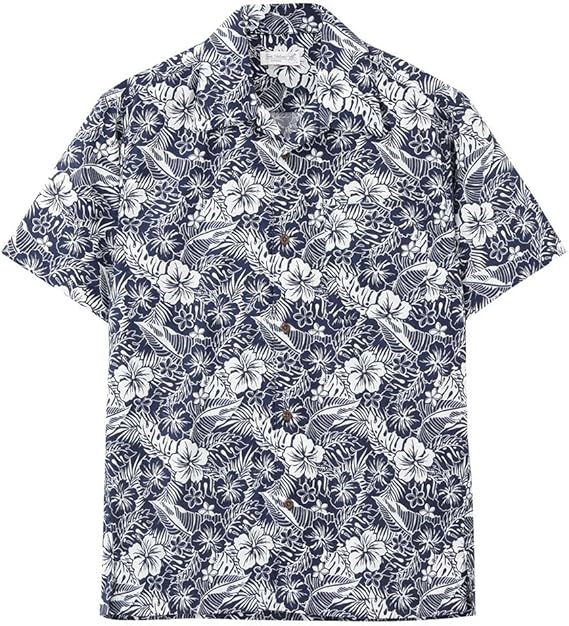 Amazon Co Jp Free Nature Hawaii フリーネイチャーハワイ 綿花柄アロハシャツ Pm173 Mf055 メンズ 服 ファッション小物