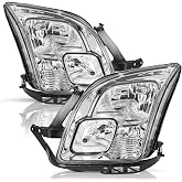 TUSDAR Headlights Assembly for 2006-2009 Ford Fusion Halogen Headlamp | Pair, UV-treated Lens, Impact-resistant Housing and Sealed Perimeter for Stability, Chrome Housing, Clear Reflector