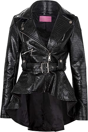 black leather jacket short