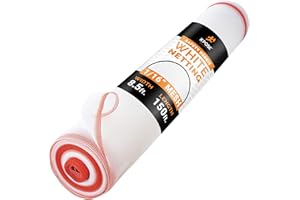 Xpose Safety Construction Safety Debris Netting - 150 Ft Temporary Material Roll, 1/16" Mesh Scaffold Net Enclosure, Visibility Barrier, Fencing Roll, Heavy Duty Fire Retardant 8.5 ft x 150 ft, White
