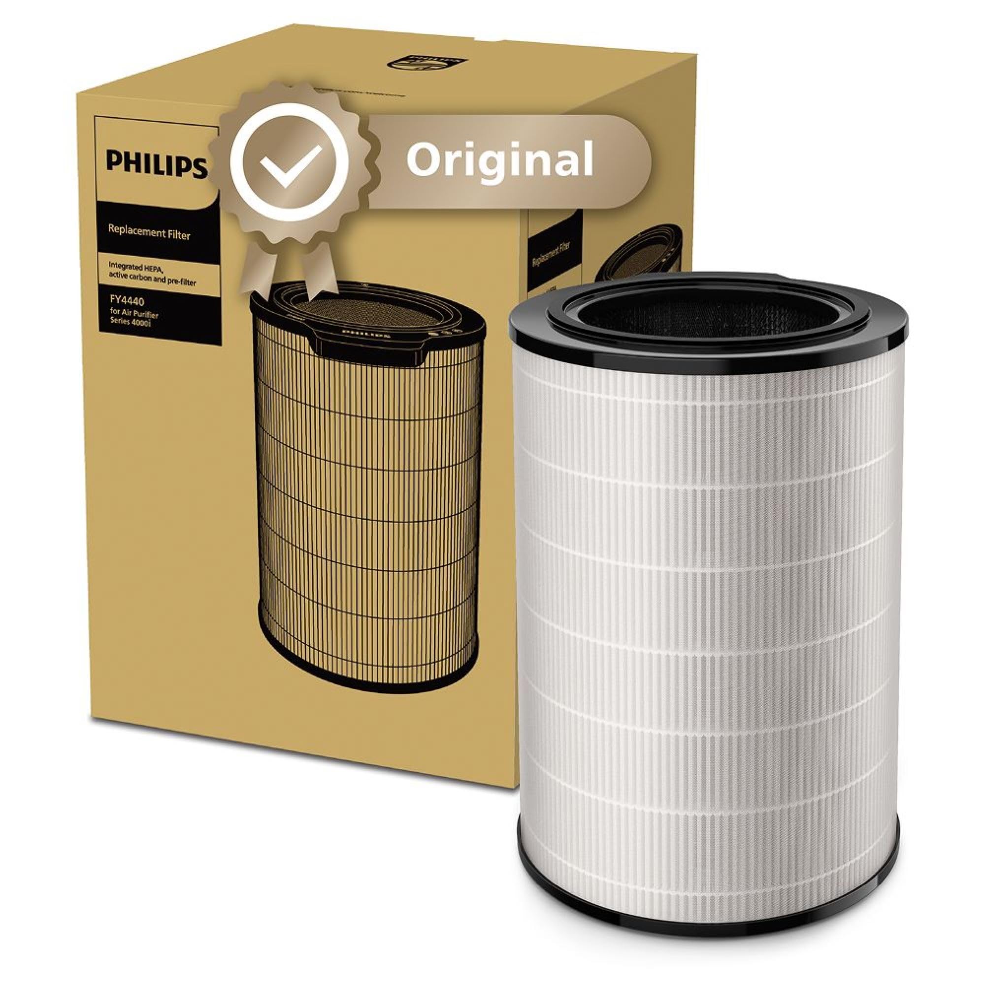 Philips Original Replacement Filter for Air Purifier 4000i Series, AC3854, AC3858, AC4236, HEPA NanoProtect + Active Carbon, 36 Months Lifetime (FY4440/30)