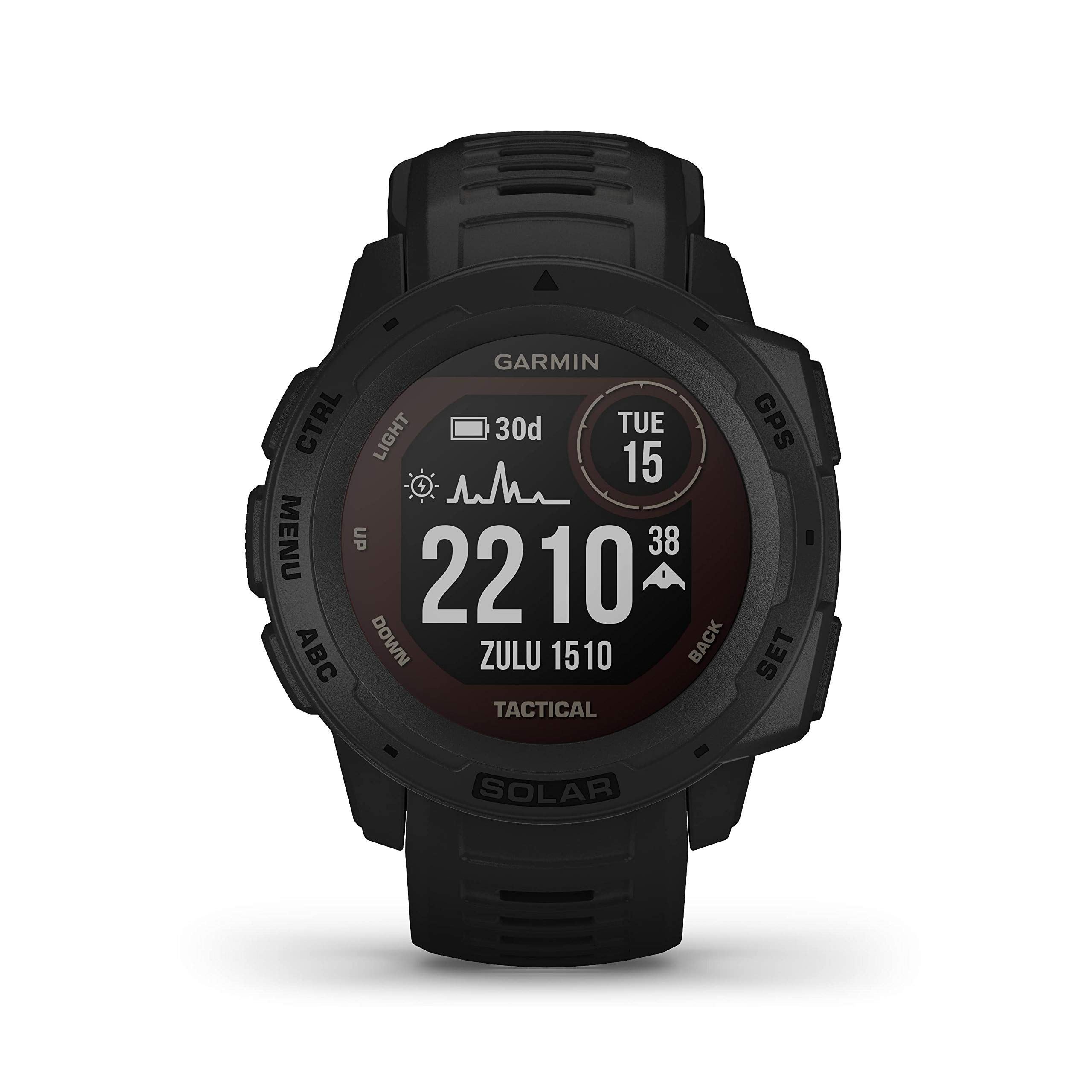 Garmin [ Renewed Instinct SOLAR Tactical Edition (45mm), Rugged GPS Smartwatch, Built-in Sports Apps, Solar Charging and Ultratough Design Features, Black (Renewed)