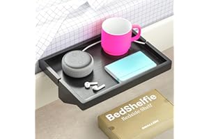 BedShelfie Bedside Shelf for Bunk Bed & Top Bunk, College Dorm Room Essentials, Loft Bed Accessories, Clip On Nightstand Snac
