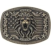 Flipslo Cowboy Belt Buckles for Men American Flag Belt Buckle Vintage Rodeo Texas Big Cowboy Buckle for Women