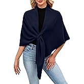 iWoo Women Soft Shawl Wraps kintted Open Front Poncho Sweater for Spring Fall Winter