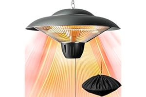 DANLUKE Outdoor Patio Heater, 1500W Electric Hanging Patio Heater, Ceiling Mounted Heater for Balcony, Infrared Heater for Courtyard, Garage, Patio, Overheat & Tip-Over Protection, IP34 Waterproof, Green