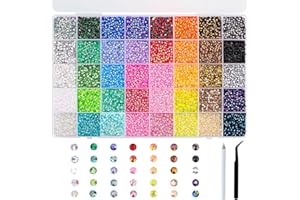 UPEOXT 32000 Pcs Bedazzling Kit, 3mm Resin Rhinestones for Nails, 40 Colors Flatback Gems, DIY Bedazzle Crafts, Jelly Stones,
