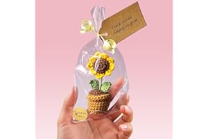 VELENTI Teacher Gifts - Thank You For Helping Me Grow - Crochet Sunflower Gifts - Lovely Teacher Appreciation Gifts - Best Teacher Gift for Nursery Teacher, Teaching Assistant (Sunflower)