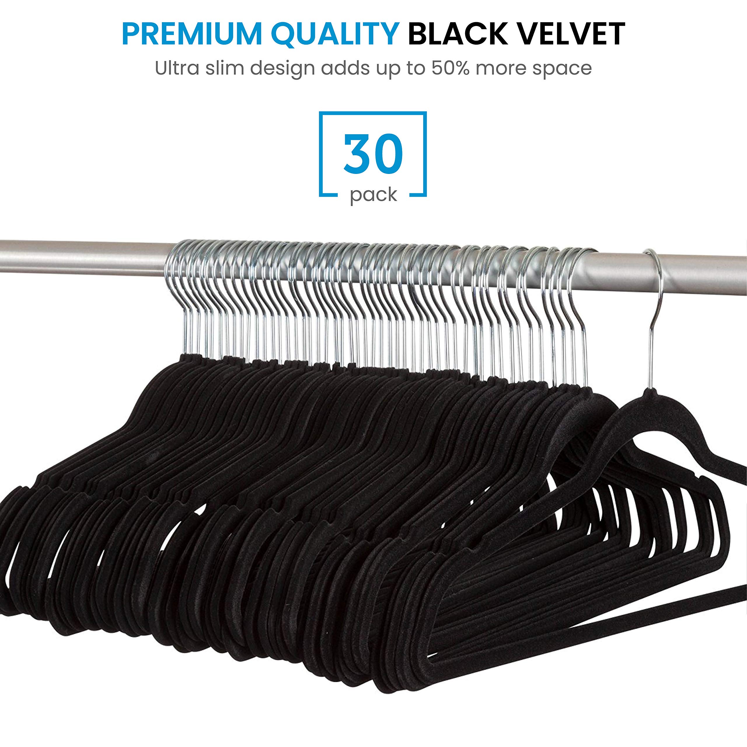 Zober NonSlip Velvet Hangers Suit Hangers (30pack) Ultra Thin Space