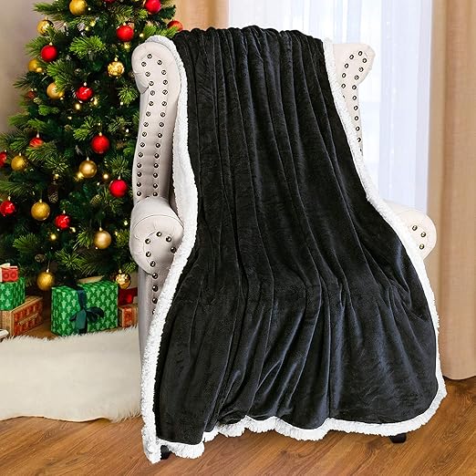 Amazon Com Sherpa Throws Blanket Super Soft Comfy Micro Mink